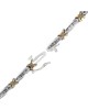 Diamond Alternating Elongated Oval and X Link Bracelet in White and Yellow Gold